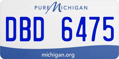 MI license plate DBD6475