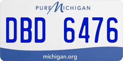 MI license plate DBD6476