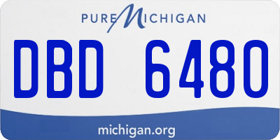 MI license plate DBD6480