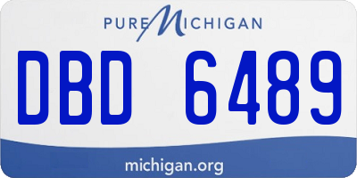 MI license plate DBD6489