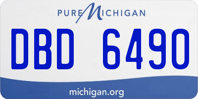 MI license plate DBD6490