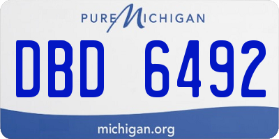 MI license plate DBD6492