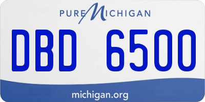 MI license plate DBD6500