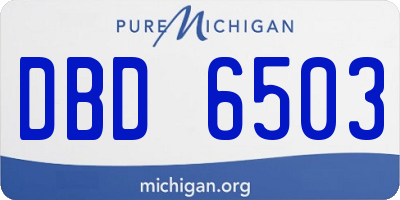 MI license plate DBD6503