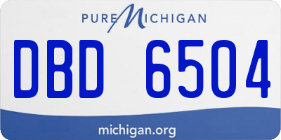 MI license plate DBD6504