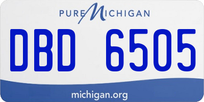 MI license plate DBD6505