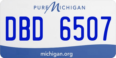 MI license plate DBD6507