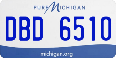 MI license plate DBD6510