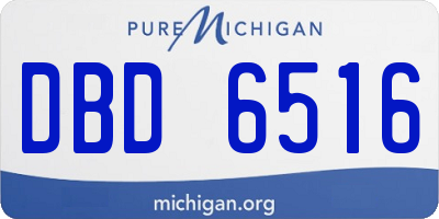 MI license plate DBD6516