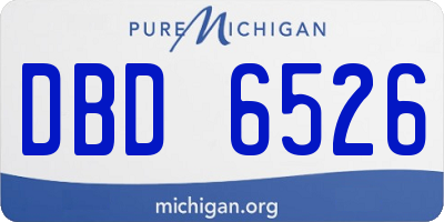 MI license plate DBD6526
