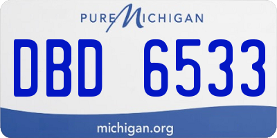 MI license plate DBD6533