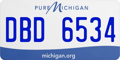 MI license plate DBD6534