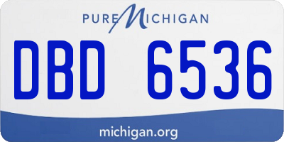 MI license plate DBD6536