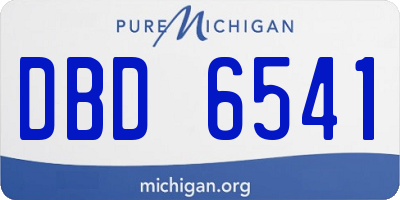 MI license plate DBD6541