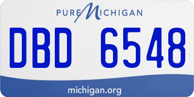MI license plate DBD6548