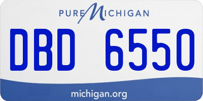 MI license plate DBD6550