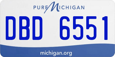 MI license plate DBD6551