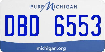 MI license plate DBD6553