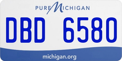 MI license plate DBD6580