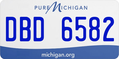 MI license plate DBD6582