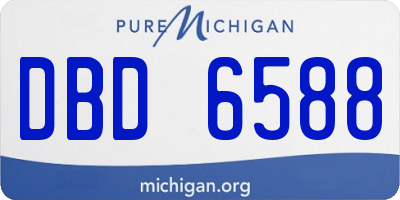 MI license plate DBD6588
