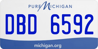 MI license plate DBD6592