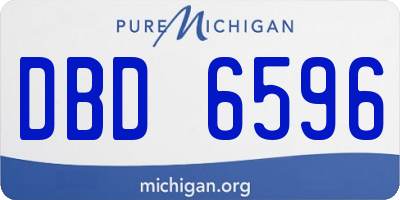 MI license plate DBD6596