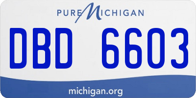 MI license plate DBD6603