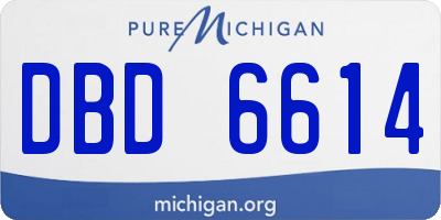MI license plate DBD6614