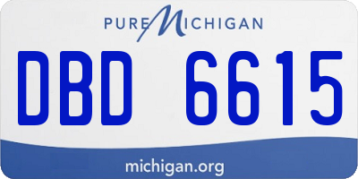 MI license plate DBD6615