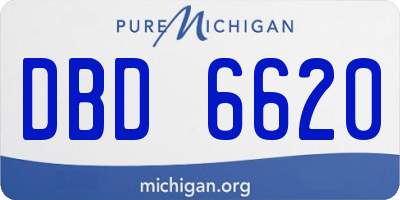 MI license plate DBD6620