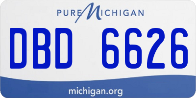 MI license plate DBD6626