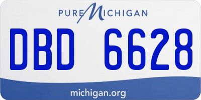 MI license plate DBD6628