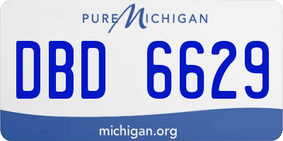 MI license plate DBD6629