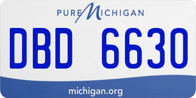 MI license plate DBD6630