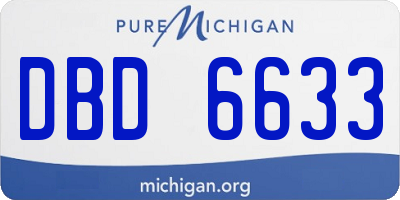 MI license plate DBD6633