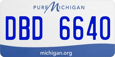 MI license plate DBD6640