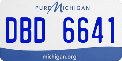MI license plate DBD6641
