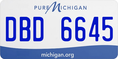 MI license plate DBD6645