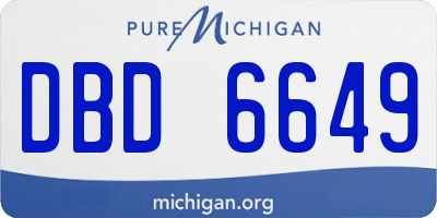 MI license plate DBD6649