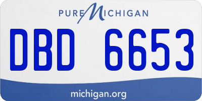 MI license plate DBD6653