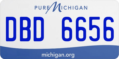 MI license plate DBD6656