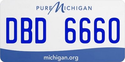 MI license plate DBD6660