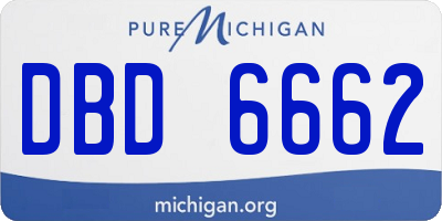 MI license plate DBD6662