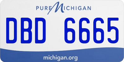 MI license plate DBD6665