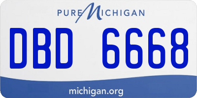 MI license plate DBD6668