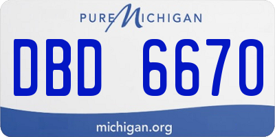 MI license plate DBD6670
