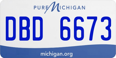 MI license plate DBD6673