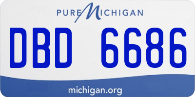 MI license plate DBD6686