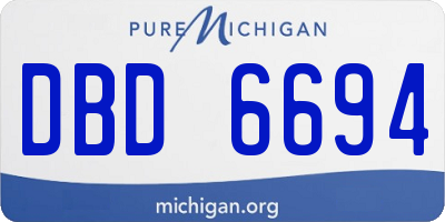 MI license plate DBD6694